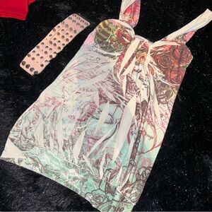 “Belinda” Tattoo Cami Dress Top Y2K